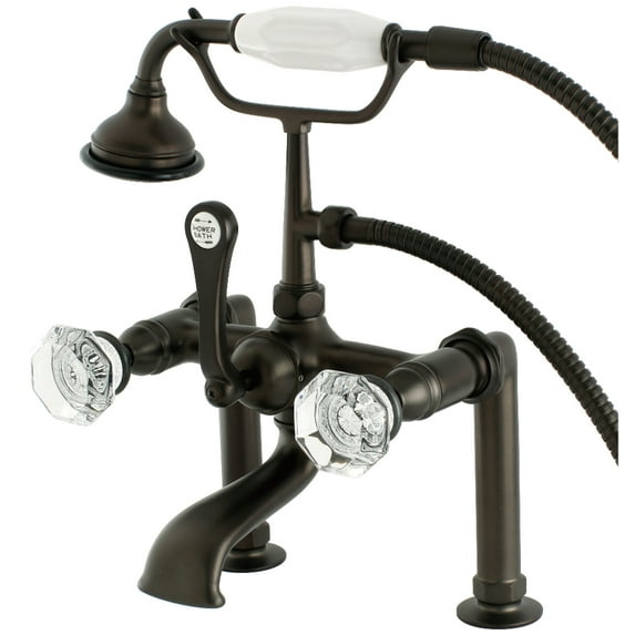 Aqua Vintage AE103T5WCL Celebrity 7" Center Deck-Mount Clawfoot Tub Faucet with Hand Shower, Oil Rubbed Bronze