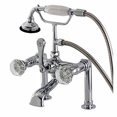 thumbnail image 1 of Kingston Brass AE104T1WCL Aqua Eden AE104T1WCL Celebrity Deck Mount Clawfoot Tub Faucet, Polished Chrome, 1 of 4