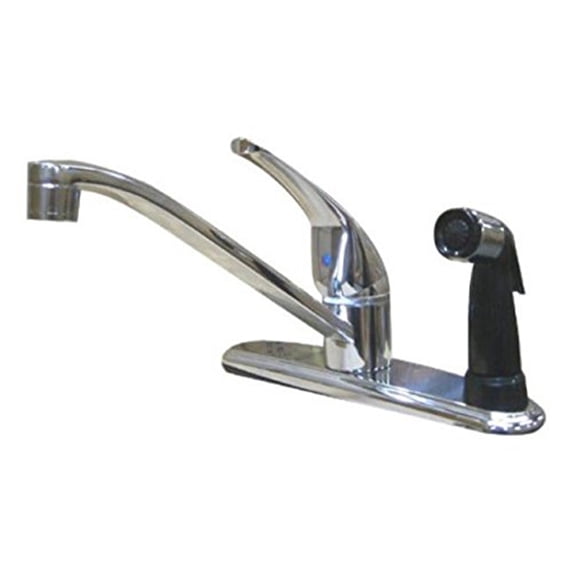 Kingston Brass GKB5730 GKB5730 Water Saving Chatham Centerset Kitchen Faucet with Single Lever Handle and Black Deck Sprayer, Chrome