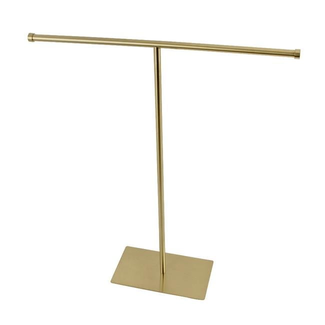 Brushed Brass Freestanding T-Shape Towel Rack