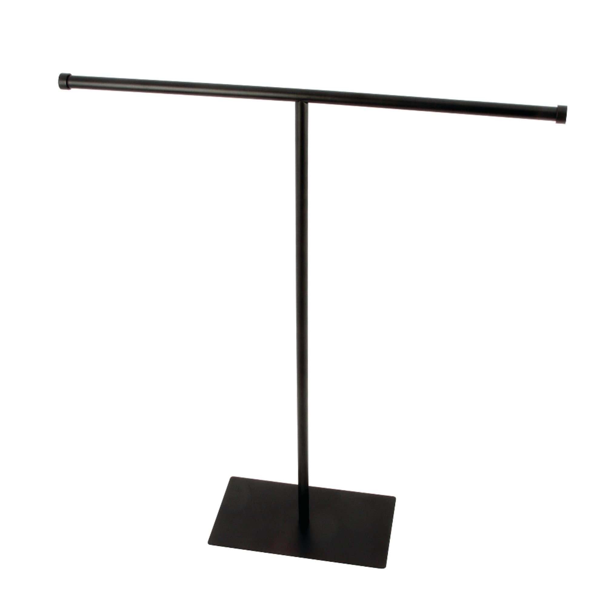 Matte Black Brass and Steel Freestanding T-Shape Towel Rack