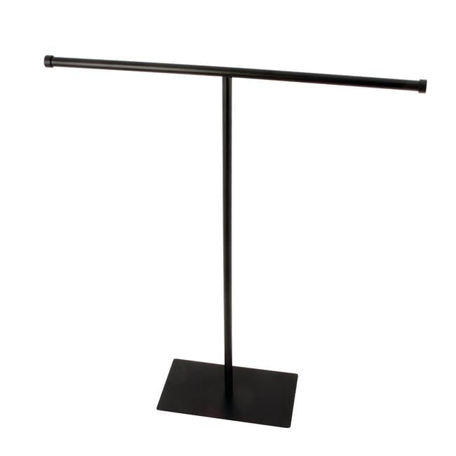 Matte Black Brass and Steel Freestanding T-Shape Towel Rack
