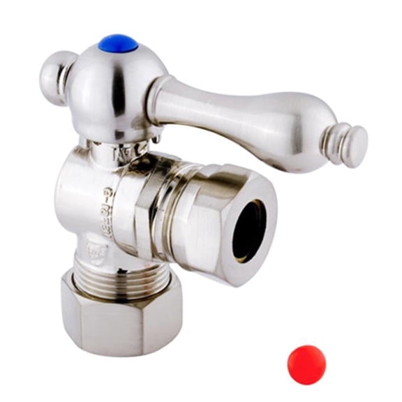 Kingston Brass  Classic Angle Stop with .62 in. OD Compression x .5 in. or .44 in. Slip Joint - Satin Nickel