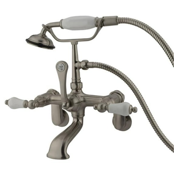 Kingston Brass Clawfoot Tub Filler with Hand Shower - Brushed Nickel Finish