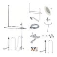 thumbnail image 1 of Kingston Brass CCK1181PX Vintage Tub Wall Mount Clawfoot Tub Faucet Package with Shower Enclosure and Hand Shower, Polished Chrome, 1 of 4