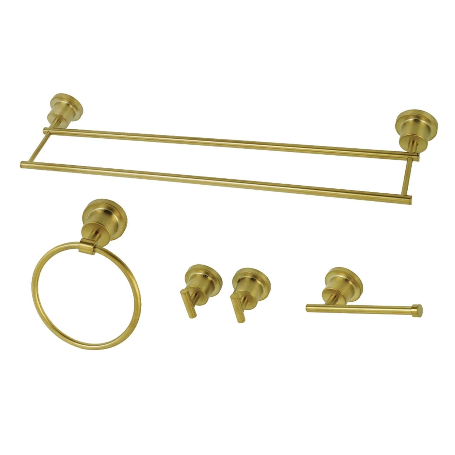 Kingston Brass  Concord 5-Piece Bathroom Hardware Set Brushed Brass Brushed