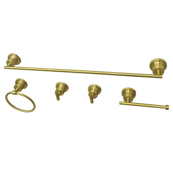 Kingston Brass Concord 5-Piece Bathroom Hardware Set Brushed Brass Brushed
