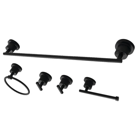 Kingston Brass Concord 5-Piece Bathroom Hardware Set Matte Black Matte