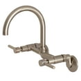 thumbnail image 1 of Kingston Brass Concord 8-Inch Adjustable Center Wall Mount Kitchen Faucet, Brushed Nickel, 1 of 5