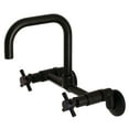 thumbnail image 1 of Kingston Brass Concord 8-Inch Adjustable Center Wall Mount Kitchen Faucet, Matte Black, 1 of 5