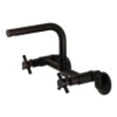 thumbnail image 1 of Kingston Brass Concord 8-Inch Adjustable Center Wall Mount Kitchen Faucet, Matte Black, 1 of 5