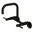 thumbnail image 1 of Kingston Brass Concord 8-Inch Adjustable Center Wall Mount Kitchen Faucet, Matte Black, 1 of 5