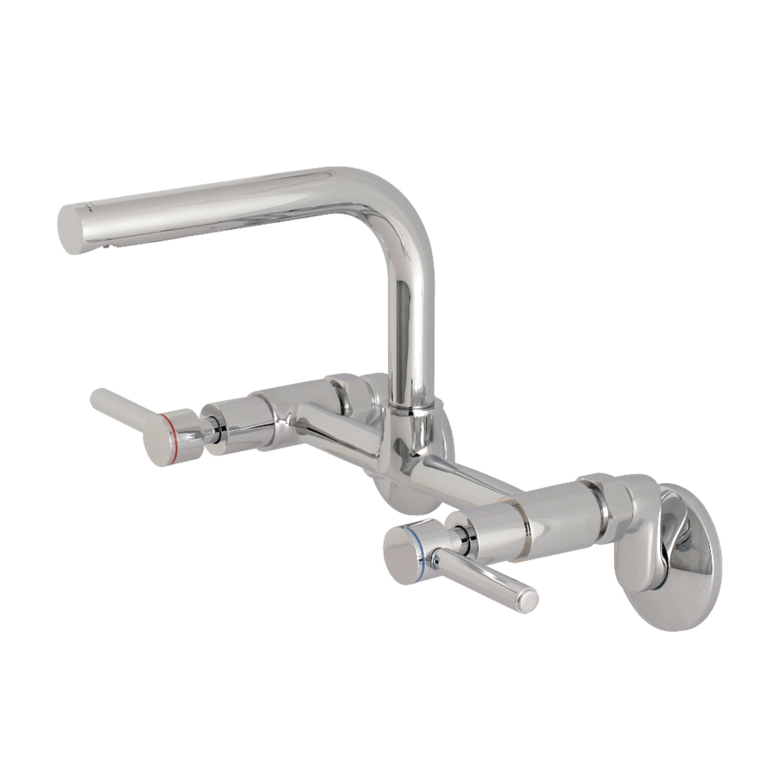 Concord Polished Chrome Dual-Lever Bridge Kitchen Faucet