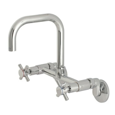 Kingston Brass Concord 8-Inch Adjustable Center Wall Mount Kitchen Faucet, Polished Chrome