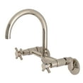 thumbnail image 1 of Kingston Brass Concord 8-Inch Adjustable Center Wall Mount Kitchen Faucet, Polished Nickel, 1 of 2