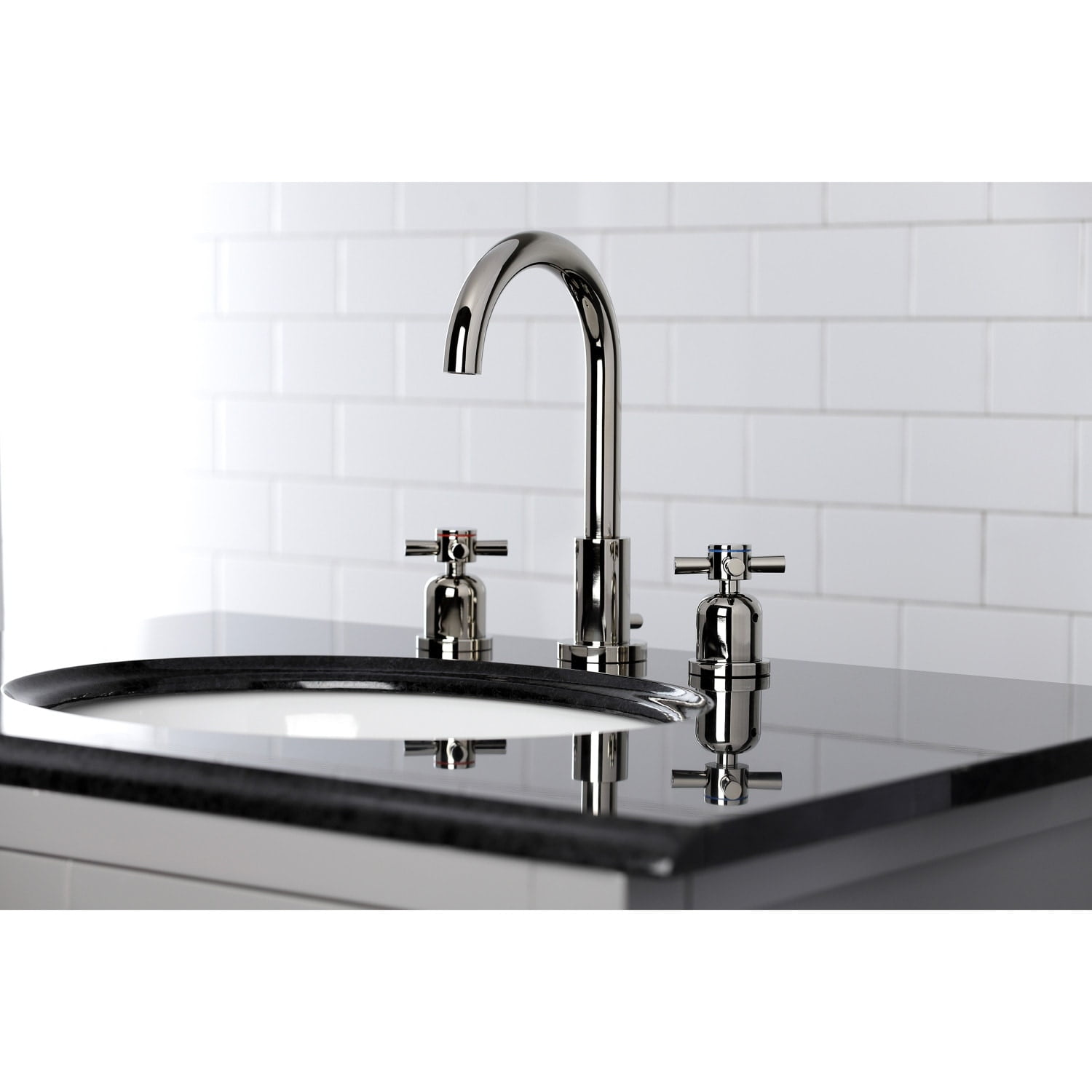 Kingston Brass Concord 8 In Widespread Bathroom Faucet Polished Nickel Nickel Finish Polished 8841