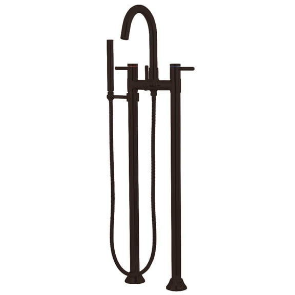 Kingston Brass KS8355DL Concord Freestanding Tub Faucet with Hand Shower, Oil Rubbed Bronze