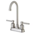 thumbnail image 1 of Kingston Brass Concord FB498DL 4" Centerset High-Arch Spout Bar Faucet, Brushed Nickel, 1 of 2