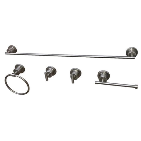 Kingston Brass BAH8212478SN Concord Modern 5 Piece Bathroom Accessory Set, Brushed Nickel