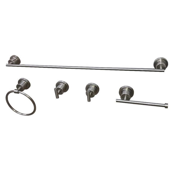 Kingston Brass BAH8212478SN Concord Modern 5 Piece Bathroom Accessory Set, Brushed Nickel