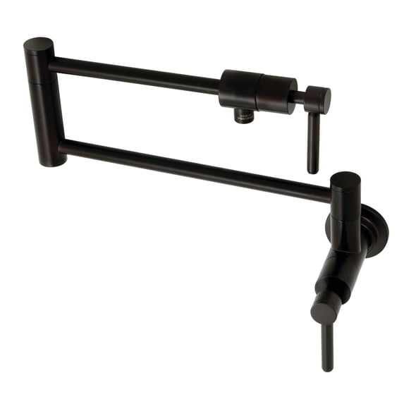 Kingston Brass KS4105DL Concord Two-Handle 1-Hole Wall Mount Pot Filler Faucet in Oil Rubbed Bronze