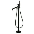 thumbnail image 1 of Kingston Brass KS8130DL Concord Freestanding Tub Faucet with Hand Shower, Matte Black, 1 of 8