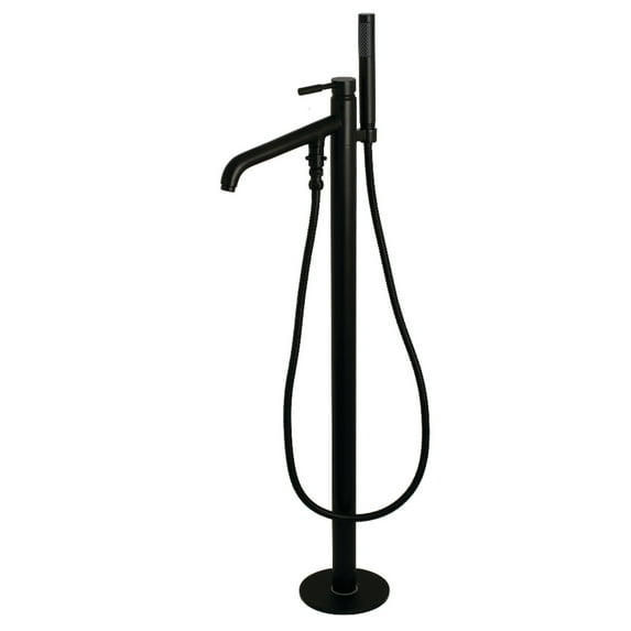 Kingston Brass KS8130DL Concord Freestanding Tub Faucet with Hand Shower, Matte Black