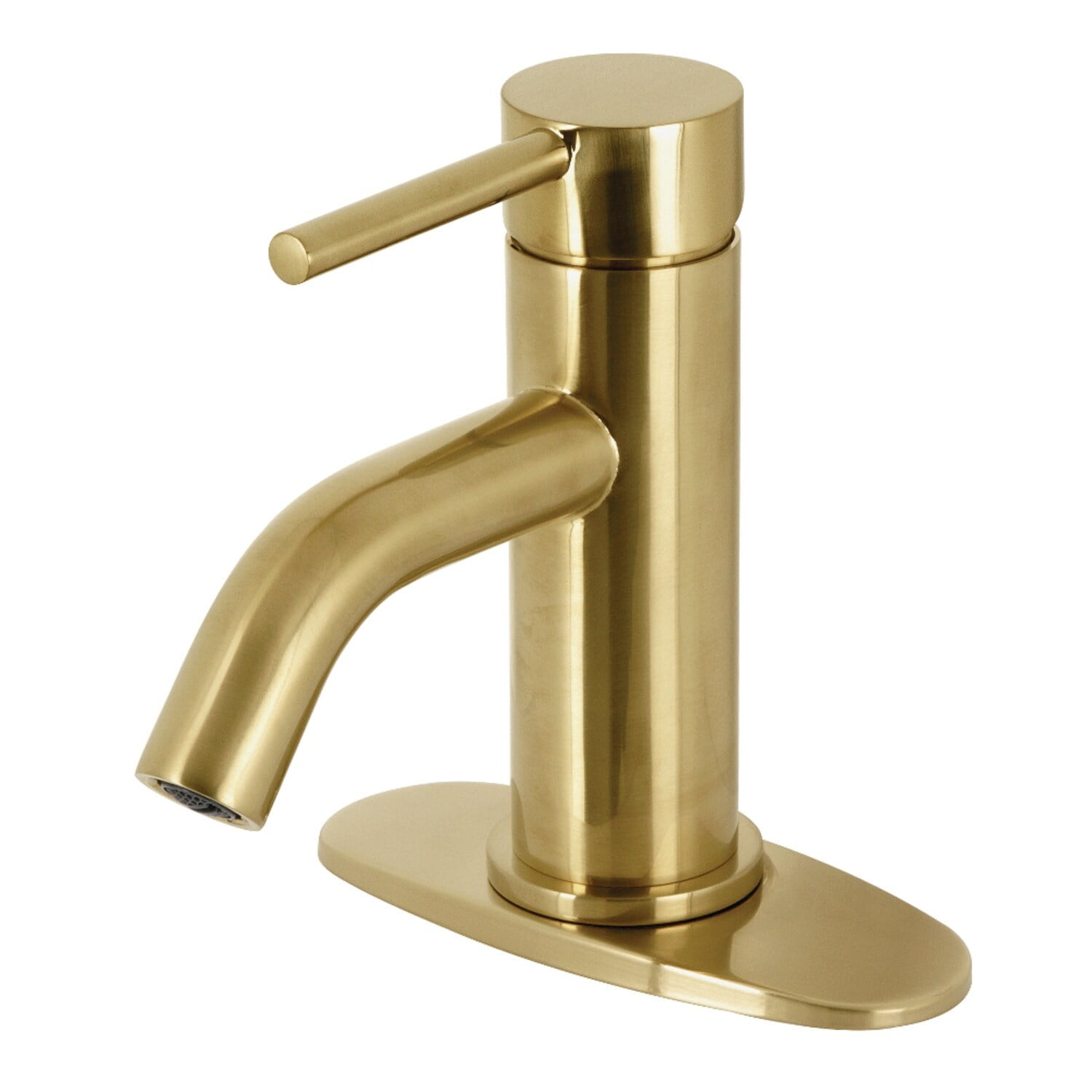 Concord 6'' Sleek Cylindrical Brushed Brass Bathroom Faucet