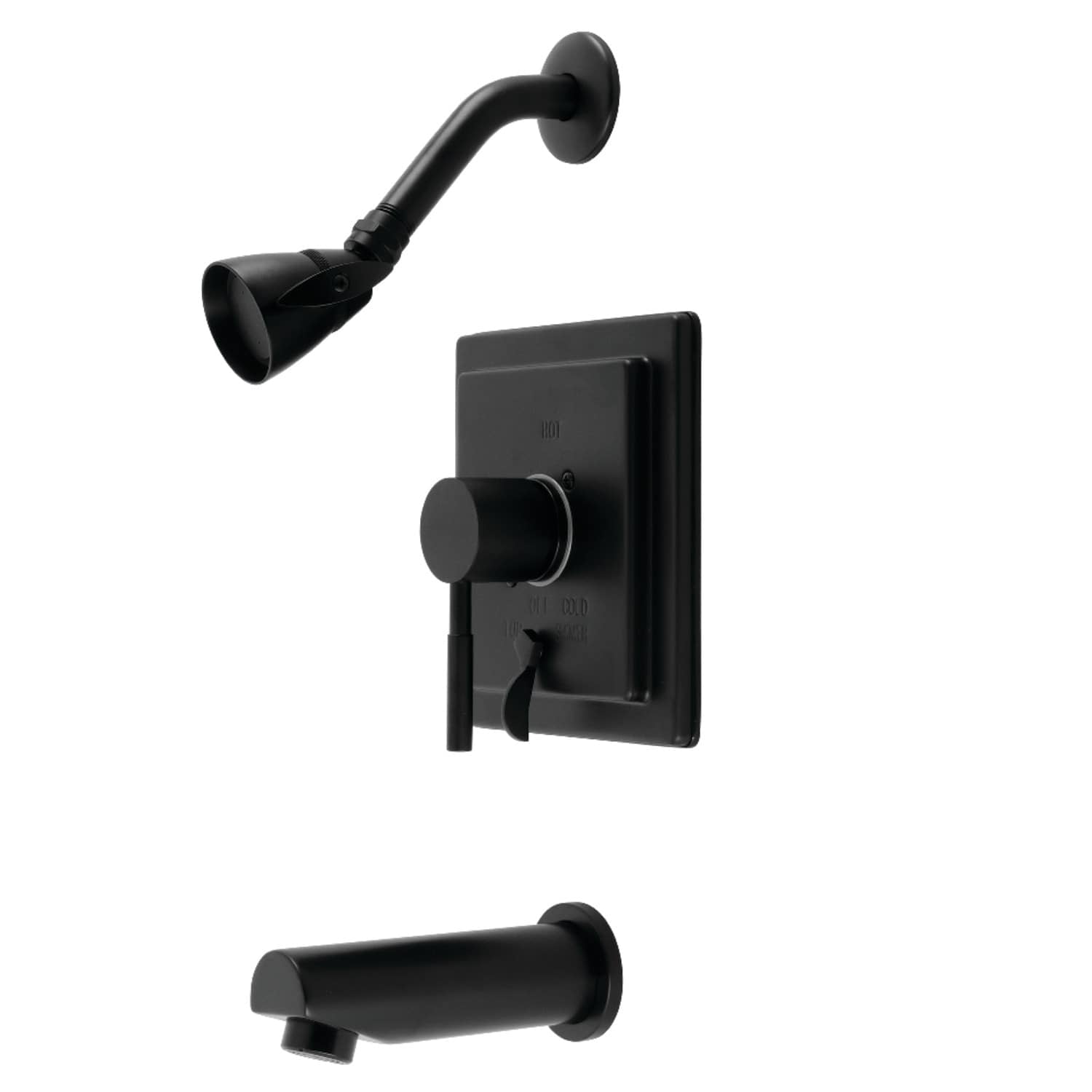 Kingston Brass Concord Single-Handle Tub and Shower Faucet Matte Black ...