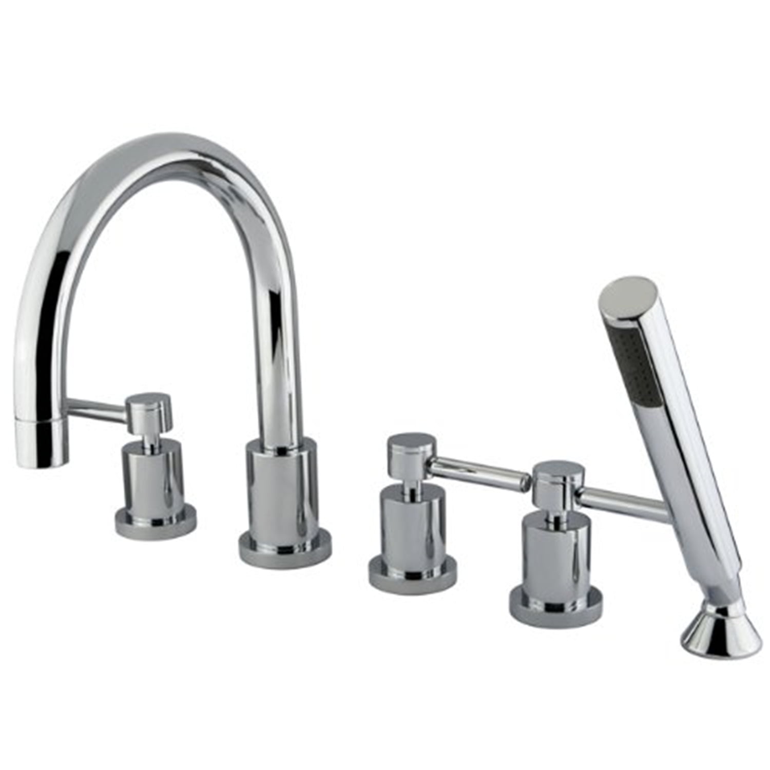 Polished Chrome 5-Piece Roman Tub Faucet with Hand Shower