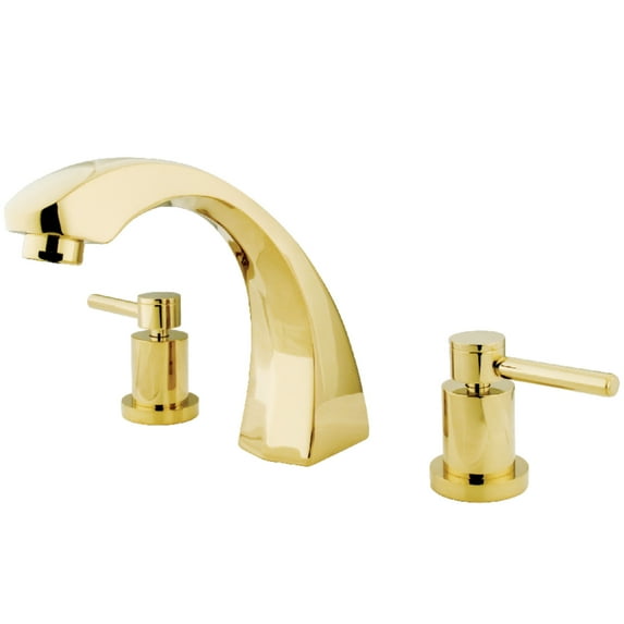 Kingston Brass KS4362DL Concord Two-Handle Deck Mount Roman Tub Faucet, Polished Brass