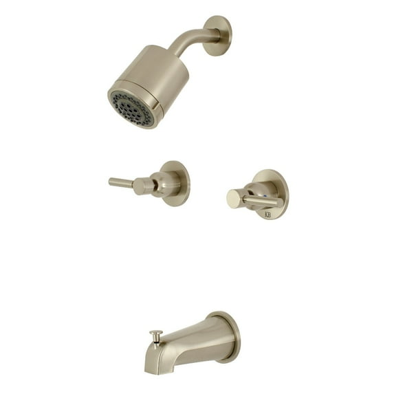Kingston Brass Concord Two-Handle Tub and Shower Faucet Brushed Nickel Brushed