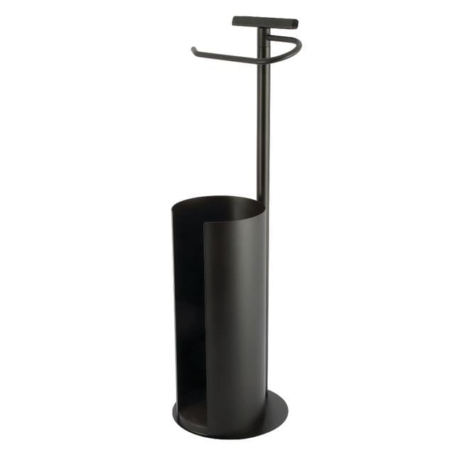 Kingston Brass Continental Freestanding Toilet Paper Holder with Roll Storage and Phone Stand Matte Black