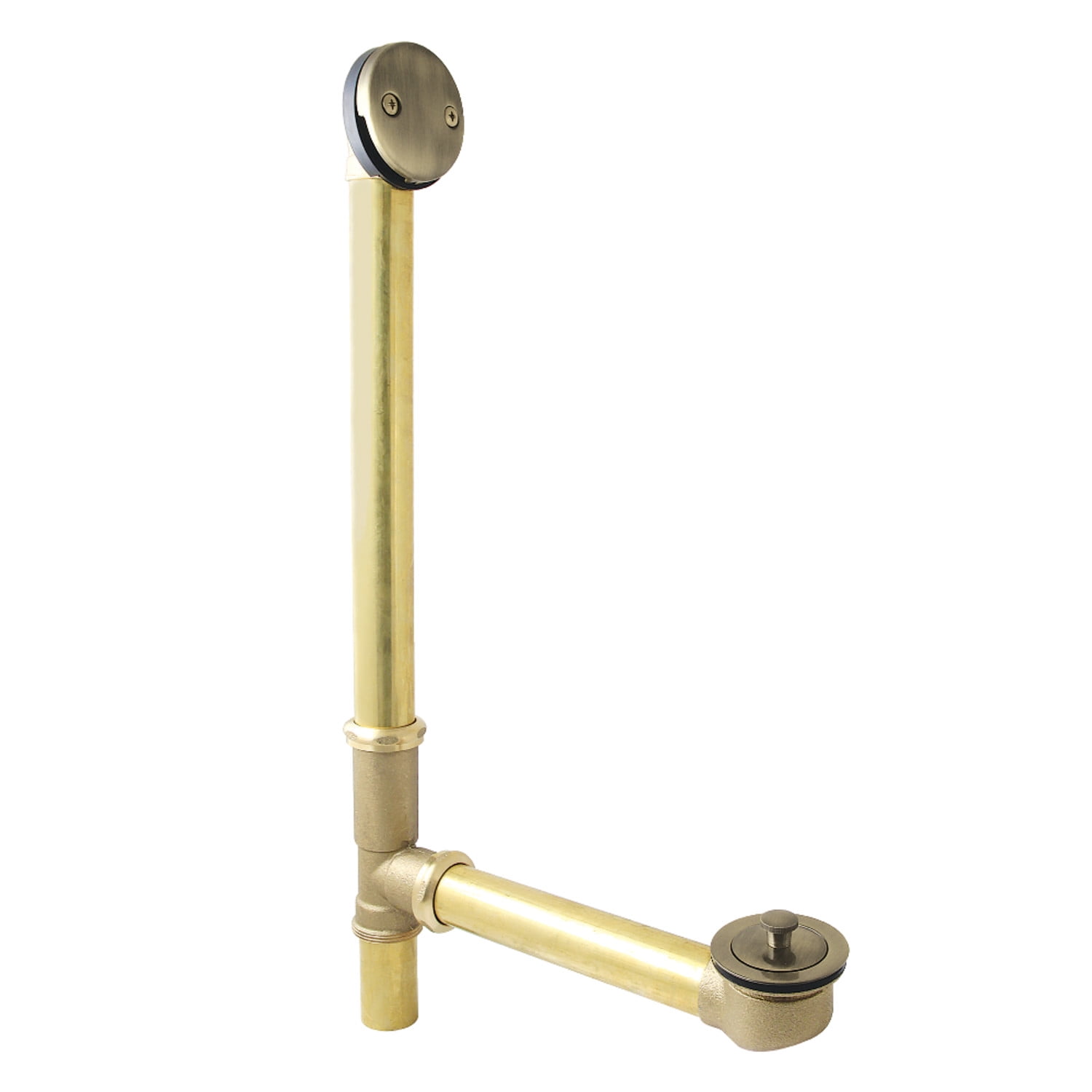 Antique Brass Lift and Turn Tub Waste and Overflow Kit