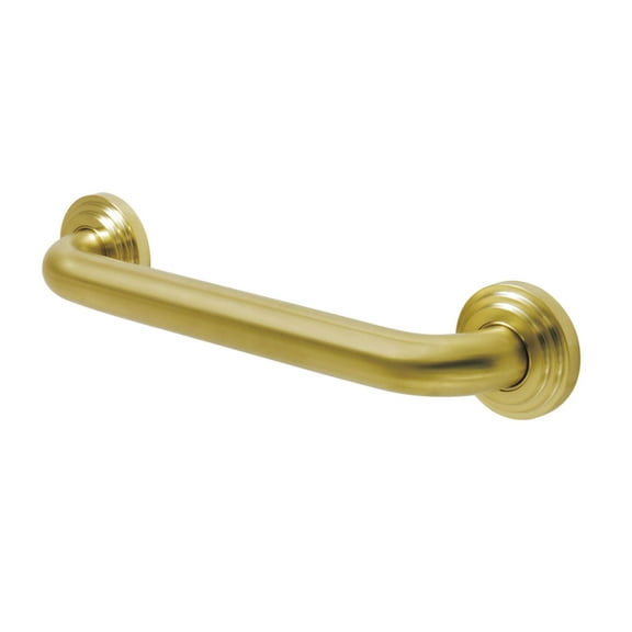 Kingston Brass DR214127 Milano 12-Inch Decorative 1-1/4-Inch OD Grab Bar, Brushed Brass
