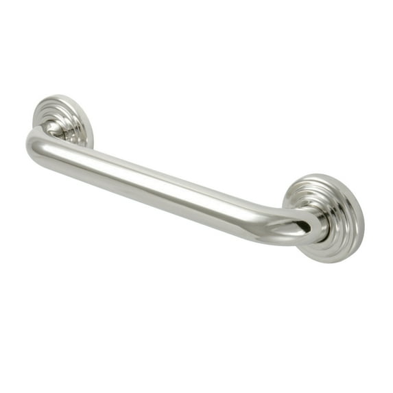 Kingston Brass DR314126 Restoration 12-Inch Decorative 1-1/4-Inch OD Grab Bar, Polished Nickel