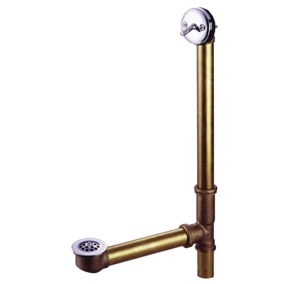 Kingston Brass DTL1161 21" Trip Lever Waste and Overflow with Grid, Polished Chrome