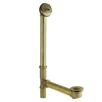 Kingston Brass DTL1163 21" Standard Mount Trip Lever Waste and Overflow with Grid, Antique Brass