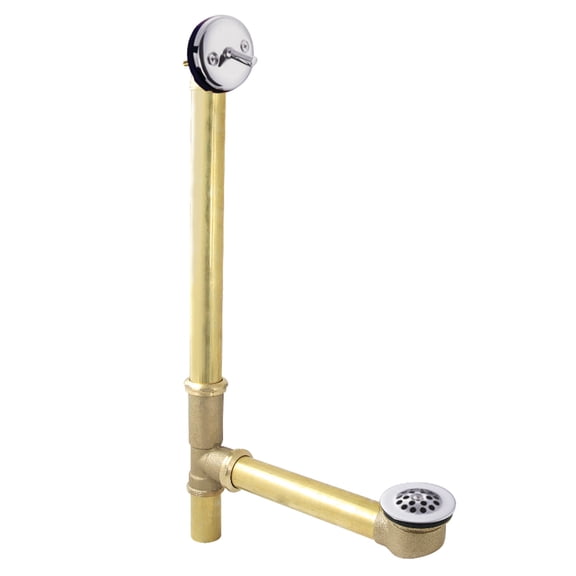 Kingston Brass DTL1201 25-Inch Standard Mount Trip Lever Waste and Overflow with Grid, 20 Gauge, Polished Chrome