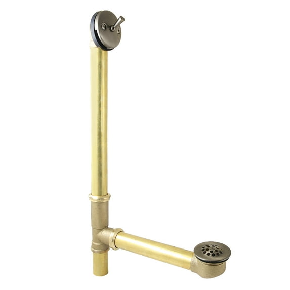 Kingston Brass DTL1203 25-Inch Trip Lever Waste and Overflow with Grid, 20 Gauge, Antique Brass