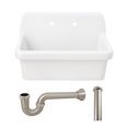 thumbnail image 1 of Kingston Brass KGPKWS3019188 Doriteal 30-Inch Ceramic Single Bowl Wall Mount Kitchen Sink with Strainer in White/Brushed Nickel, 1 of 4