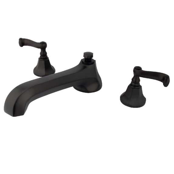 Kingston Brass KS4305FL Two-Handle Deck Mount Roman Tub Faucet, Oil Rubbed Bronze