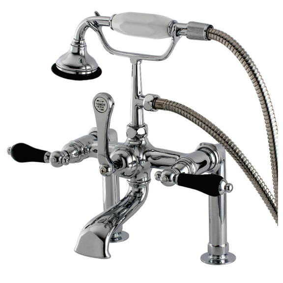 Aqua Vintage AE104T1PKL Duchess 7" Center Deck-Mount Clawfoot Tub Faucet with Hand Shower, Polished Chrome