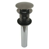 Kingston Brass EV600VN Push Pop-Up Drain with Overflow Hole, 22 Gauge, Black Stainless