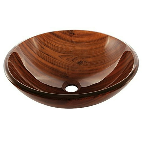 Kingston Brass EVSDLR3 Canyon 18-9/10" Tempered Glass Vessel Bathroom Sink