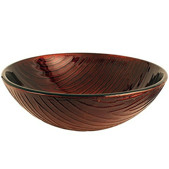 Fauceture EVSPFH2 Copper Stone 16-1/2" Diameter Round Vessel Glass Sink, Copper Amber