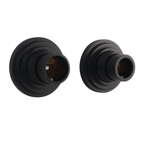 Kingston SRP2710 Edenscape Brass Shower Curtain Rod Base (1 Pair) in Matte Black