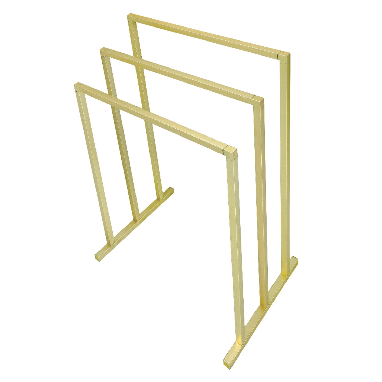 Brushed Brass Freestanding 3-Tier Steel Towel Rack