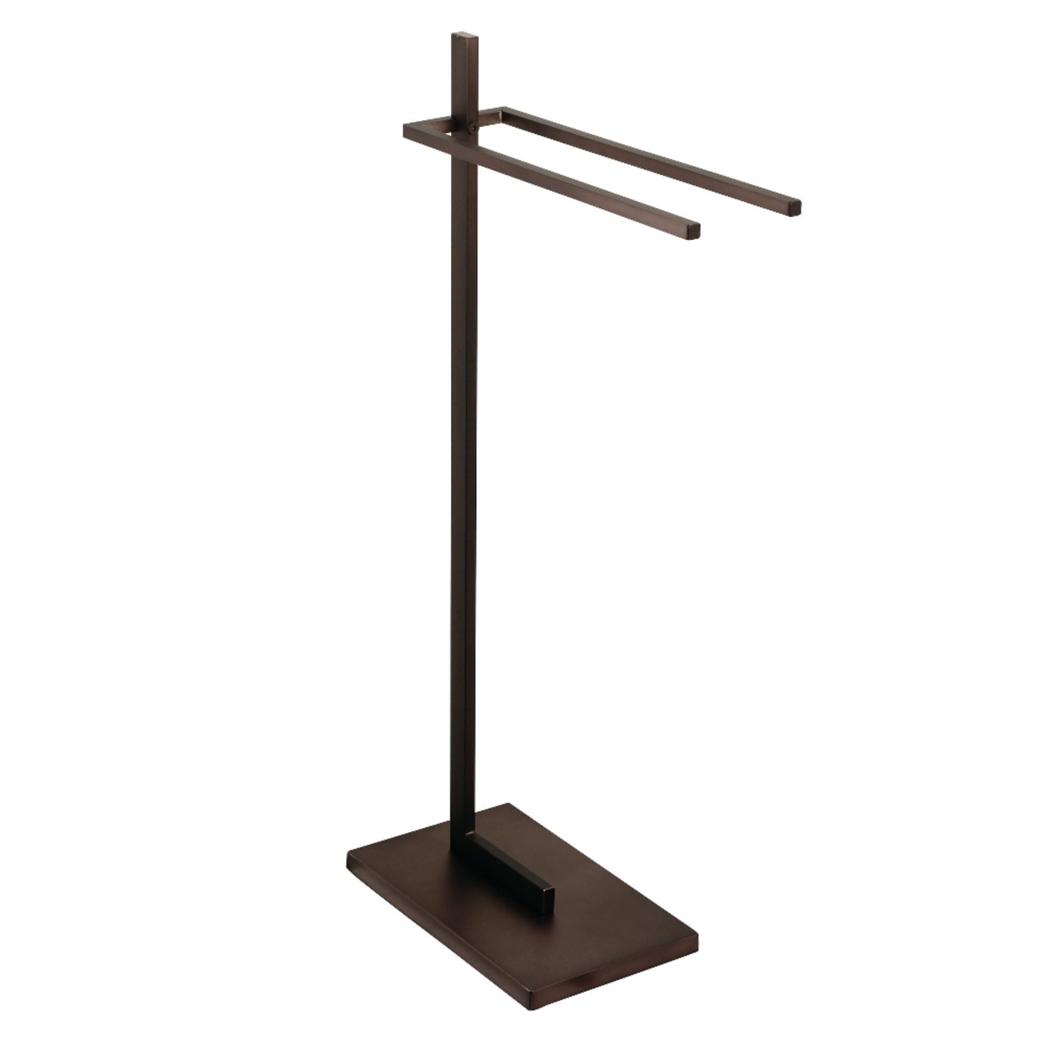 Modern Oil Rubbed Bronze Dual Towel Rack with Weighted Base