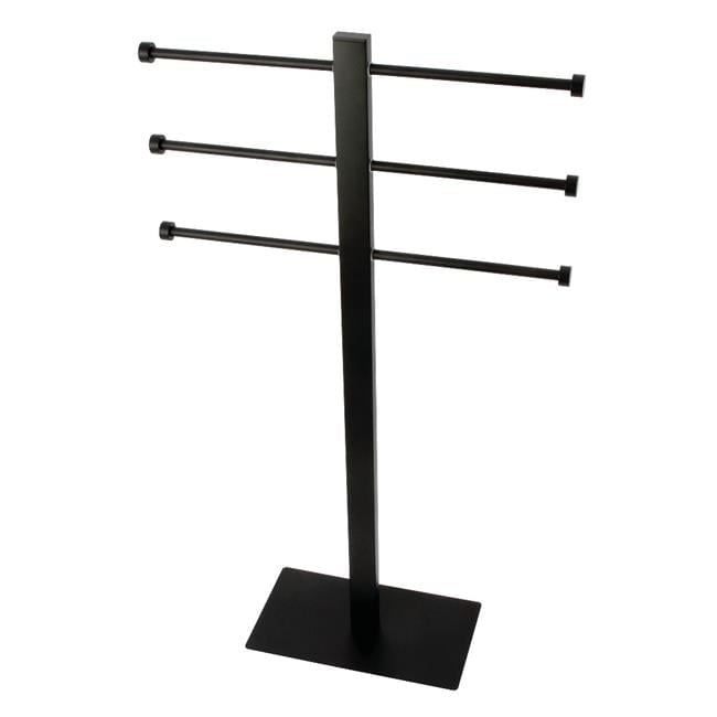 Matte Black Stainless Steel Freestanding T-Shape Towel Holder